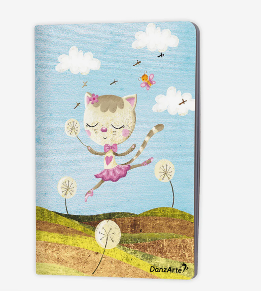 A5 Cat Dancing In Meadow Notebook