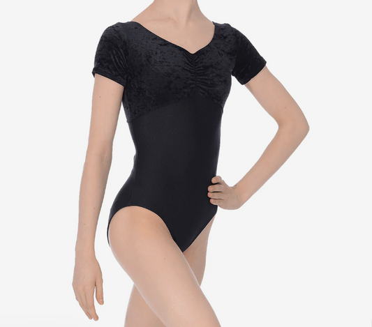 Teresa Short Sleeve Velour-Nylon/Lycra Leotard